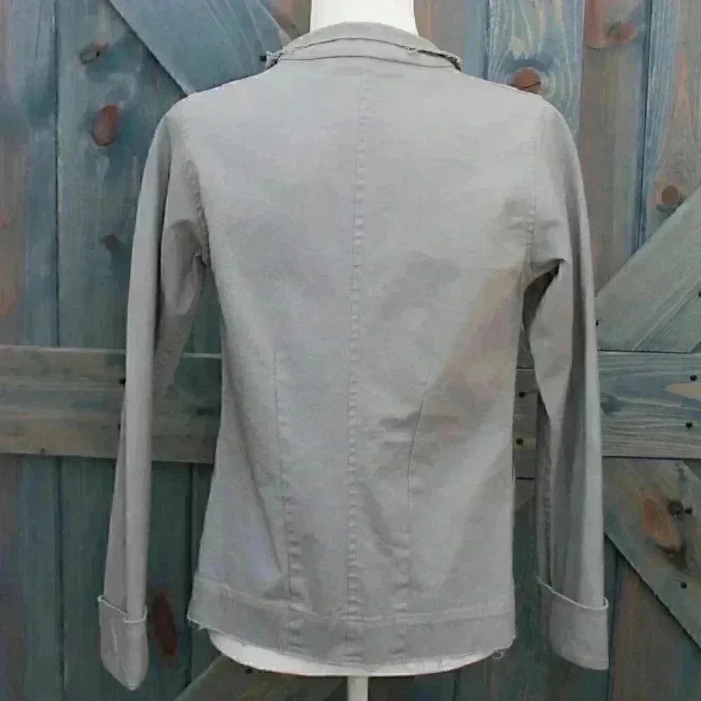Robin Lane Canvas Friday Grey Jacket Size 1 Small 6 8